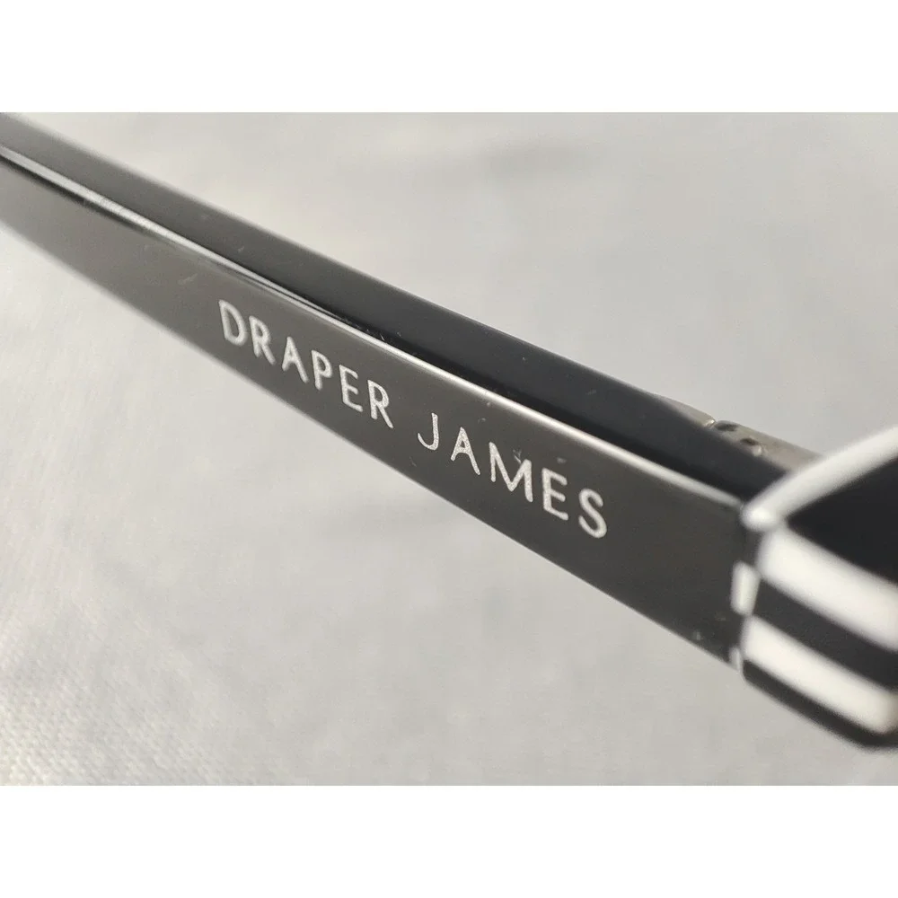 Draper James DJ1021 Black Stripe Eyeglass‎ Frames Women's 46-17-125 NWT + Case